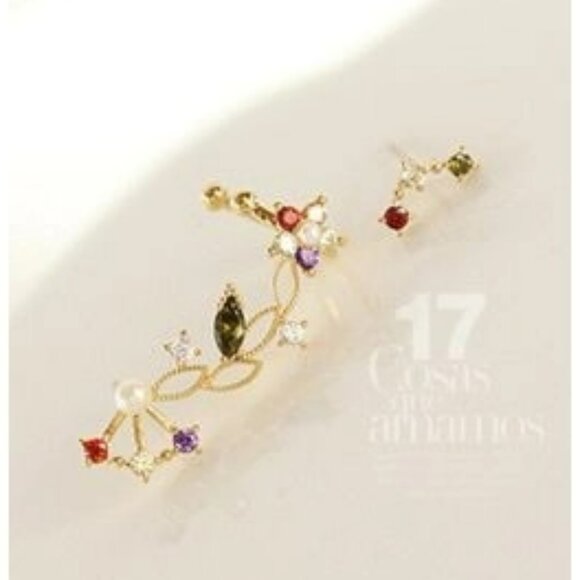 ON SALE SOON: Floral Fantasy Ear Cuff & Stud Set – One of a Kind Statement Piece - Picture 1 of 1
